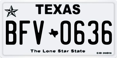 TX license plate BFV0636