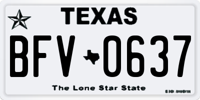 TX license plate BFV0637