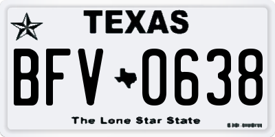 TX license plate BFV0638