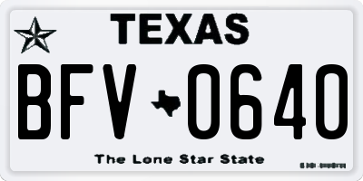 TX license plate BFV0640