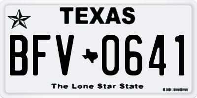TX license plate BFV0641
