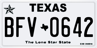 TX license plate BFV0642