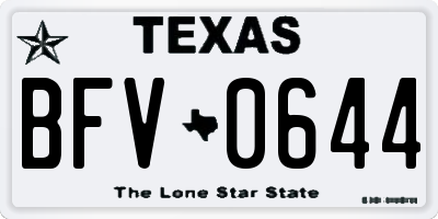 TX license plate BFV0644