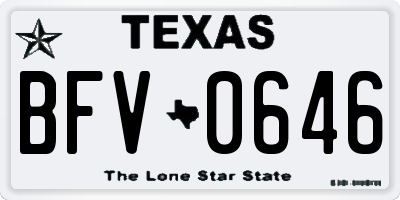 TX license plate BFV0646