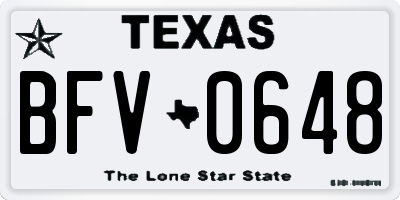 TX license plate BFV0648