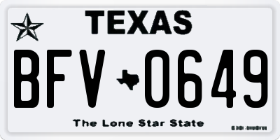 TX license plate BFV0649