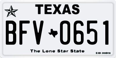 TX license plate BFV0651