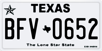 TX license plate BFV0652