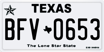 TX license plate BFV0653