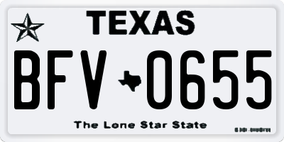 TX license plate BFV0655