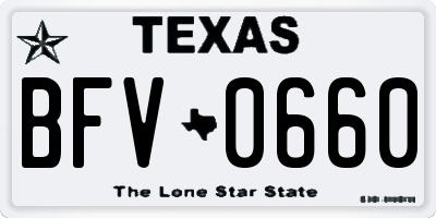 TX license plate BFV0660