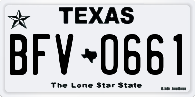 TX license plate BFV0661