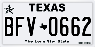 TX license plate BFV0662