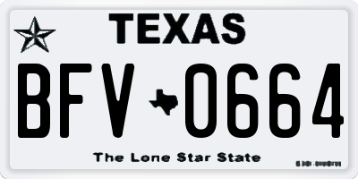 TX license plate BFV0664