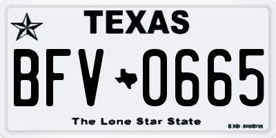 TX license plate BFV0665