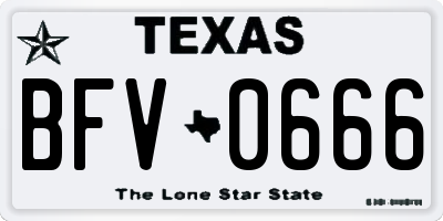 TX license plate BFV0666