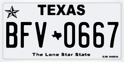 TX license plate BFV0667