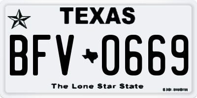 TX license plate BFV0669
