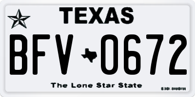 TX license plate BFV0672