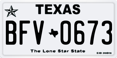 TX license plate BFV0673