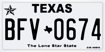 TX license plate BFV0674