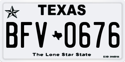 TX license plate BFV0676