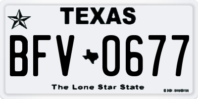 TX license plate BFV0677