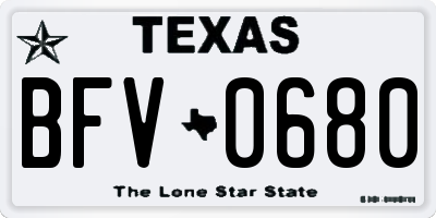 TX license plate BFV0680