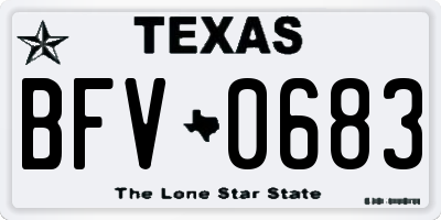 TX license plate BFV0683