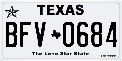 TX license plate BFV0684