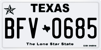 TX license plate BFV0685