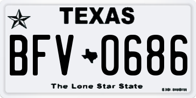 TX license plate BFV0686
