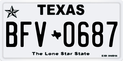 TX license plate BFV0687