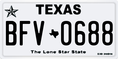 TX license plate BFV0688