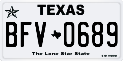 TX license plate BFV0689