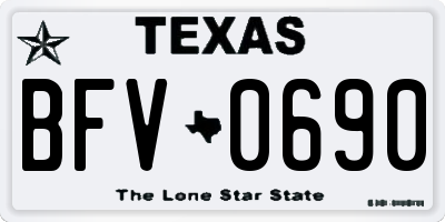 TX license plate BFV0690