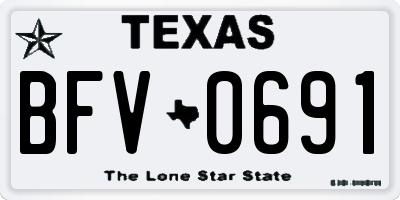 TX license plate BFV0691
