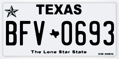 TX license plate BFV0693