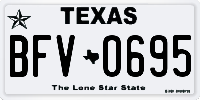 TX license plate BFV0695