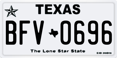 TX license plate BFV0696