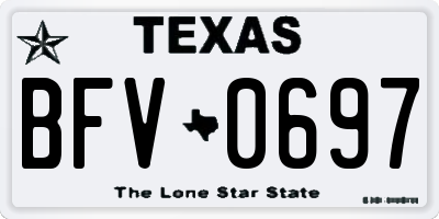 TX license plate BFV0697
