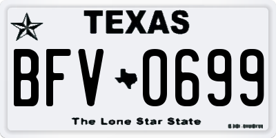 TX license plate BFV0699