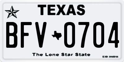 TX license plate BFV0704