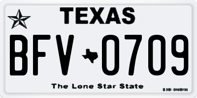 TX license plate BFV0709