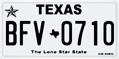 TX license plate BFV0710