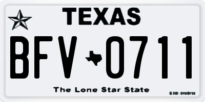 TX license plate BFV0711