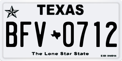 TX license plate BFV0712