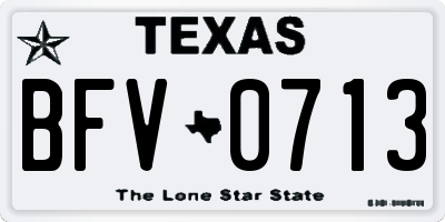 TX license plate BFV0713