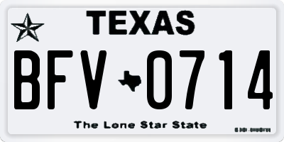 TX license plate BFV0714