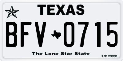 TX license plate BFV0715